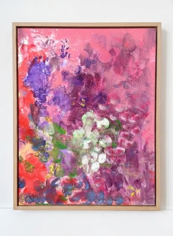 Abstract artwork by Veda displayed in a wooden frame (Artwork 01)